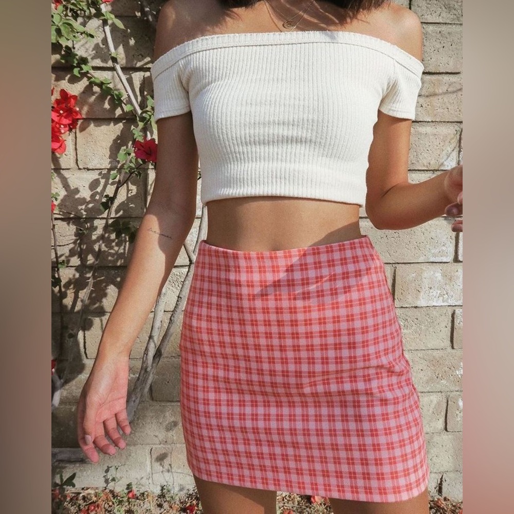 Urban Outfitters Pink Plaid Women's Skirt
